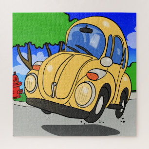 Schattigee Cartoon auto Legpuzzel
