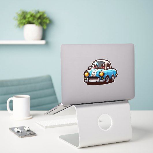 Schattigee Cartoon auto sticke Sticker (Laptop op bureau)