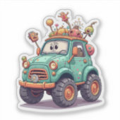 Schattigee Cartoon auto sticke Sticker (Voorkant)
