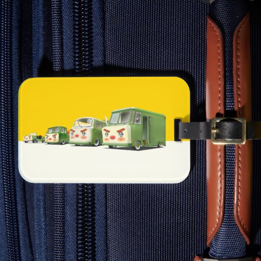 Schattigee Cartoon auto's opstelling Bagagelabel (Voorkant Insitu 4)