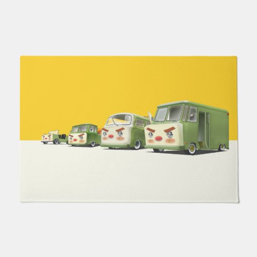 Schattigee Cartoon auto's opstelling Deurmat (Voorkant)