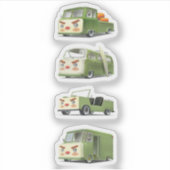 Schattigee Cartoon auto's opstelling Sticker (Voorkant)