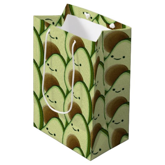 Schattigee Cartoon avocado decoratief Medium Cadeauzakje (Voorkant Gekanteld)