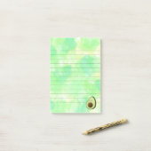 Schattigee Cartoon avocado Waterverf achtergrond b Post-it® Notes (Op bureau)