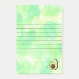 Schattigee Cartoon avocado Waterverf achtergrond b Post-it® Notes