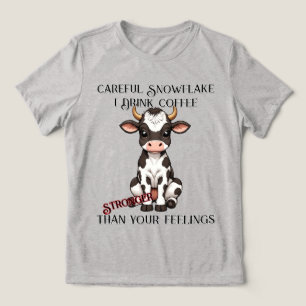 Schattigee Cartoon Baby Koe met zwart-witte vlekke Tri-Blend Shirt