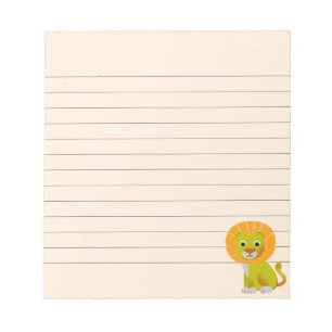 Schattigee Cartoon Baby Lion  Print Lined Notitieblok