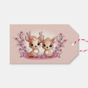 Schattigee Cartoon Bambi Lovers Hearts Valentijn's Cadeaulabel