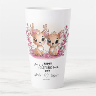 Schattigee Cartoon Bambi Lovers Hearts Valentijn's Latte Mok