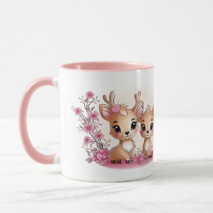 Schattigee Cartoon Bambi Lovers Hearts Valentijn's Mok