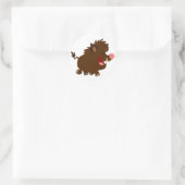 Schattigee Cartoon Beaming Wild Boar Sticker (Tas)