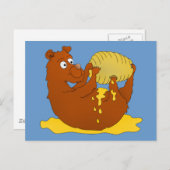 Schattigee Cartoon Beer Honing eten Briefkaart (Voorkant / Achterkant)