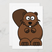 Schattigee Cartoon Bever Funny Woodland Animal Kaart (Voorkant / Achterkant)