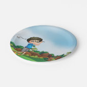 Schattigee Cartoon Boy Golfen Fun Golf Lover Desig Papieren Bordje (Gekanteld)