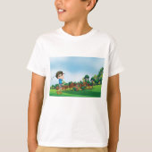 Schattigee Cartoon Boy Golfen Fun Golf Lover Desig T-shirt (Voorkant)