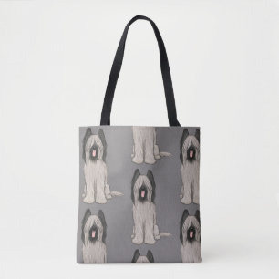 Schattigee Cartoon Briard Dog Pattern Draagtas