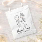 Schattigee Cartoon bruid bruidegom dank u bruiloft Bedankzakje (Geknipt)
