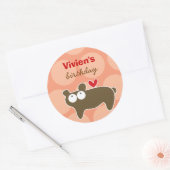 Schattigee Cartoon Bruin Beer Leuk Kind Verjaardag Ronde Sticker (Envelop)