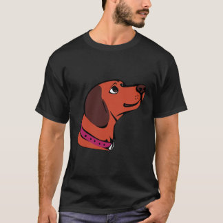 Schattigee Cartoon Bruine Hond met Roze Halsband S T-shirt