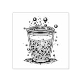 Schattigee Cartoon Bubble Tea Rubberstempel (Afrduk)