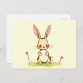 Schattigee Cartoon Bunny Briefkaart (Voorkant / Achterkant)