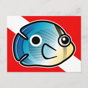 Schattigee Cartoon Butterflyfish Duikvlag Briefkaart