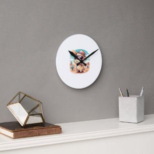 Schattigee Cartoon Camel wandklok - Desert Room De Ronde Klok