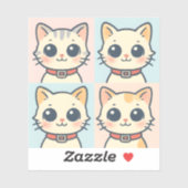 Schattigee Cartoon Cat Grid Sticker (Vel)