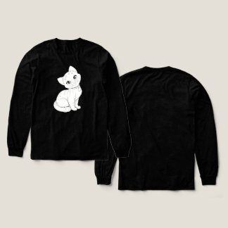 Schattigee Cartoon Cat Line Art – Schattig Kat Ill Tri-Blend Shirt