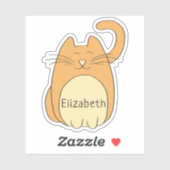 Schattigee Cartoon Cat Naam toevoegen Contour Cut Sticker (Vel)