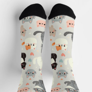 Schattigee Cartoon Cat Pattern Sokken