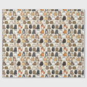 Schattigee Cartoon Cats Wrapping Paper Cadeaupapier (Vlak)