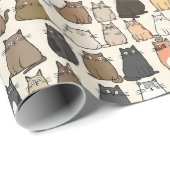 Schattigee Cartoon Cats Wrapping Paper Cadeaupapier (Rol Hoek)