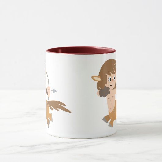 Schattigee Cartoon Centaur Boogschuttersring Mok (Midden)