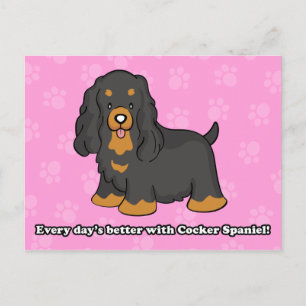 Schattigee Cartoon Cocker Spaniel Briefkaart