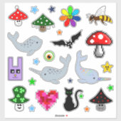 Schattigee Cartoon Collectie Vinyl Stickers (Vel)