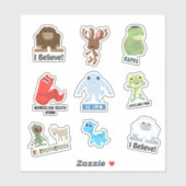 Schattigee Cartoon Cryptids en Monsters Sticker Se (Vel)