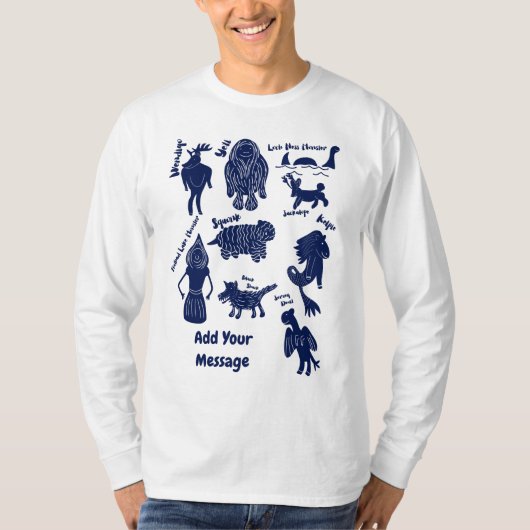 Schattigee Cartoon Cryptids Gids Custom Graphic T- T-shirt (Voorkant)