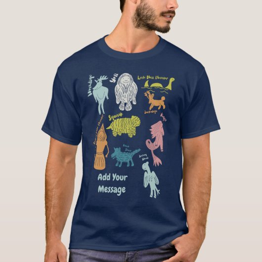 Schattigee Cartoon Cryptids Guide Custom Graphic T-shirt (Voorkant)