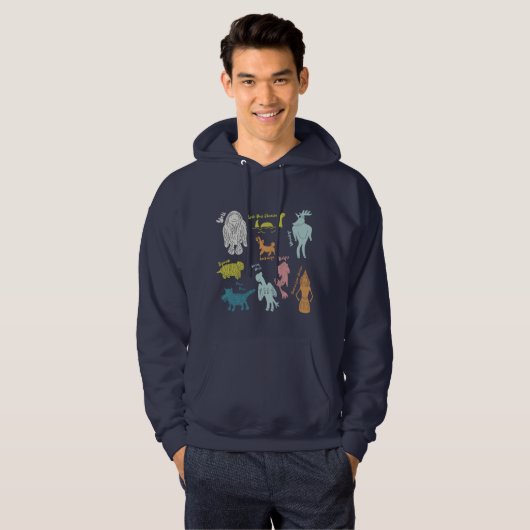 Schattigee Cartoon Cryptids Guide Graphic Hoodie (Voorkant volledig)
