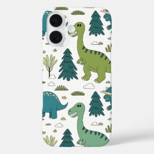 Schattigee Cartoon Dinosaur Forest Pattern Telefoo iPhone 16 Hoesje
