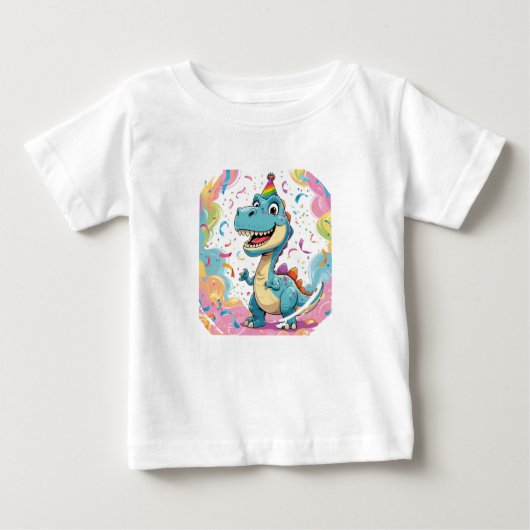 Schattigee Cartoon dinosaurus T-shirt (Voorkant)