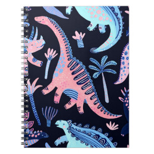 Schattigee cartoon dinosaurussen patroon. notitieboek