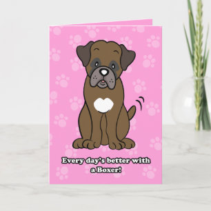 Schattigee Cartoon Dog Boxer Wenskaart Kaart