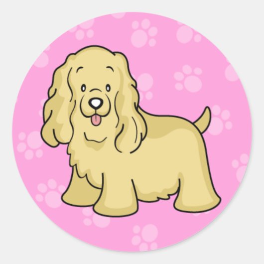 Schattigee Cartoon Dog Cocker Spaniel Sticker (Voorkant)
