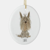 Schattigee Cartoon Dog Kerst Ornament (Rechts)