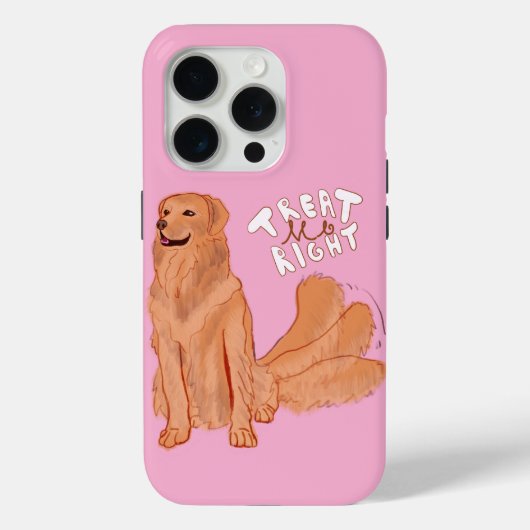 Schattigee Cartoon Dog Quote "Behandel me goed" Case-Mate iPhone Case (Achterkant)