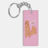 Schattigee Cartoon Dog Quote Sleutelhanger (Voorkant Links)