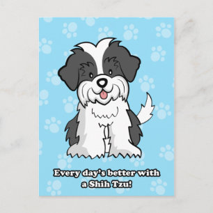 Schattigee Cartoon Dog Shih Tzu Briefkaart