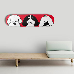 Schattigee Cartoon Dog Speels Huisdier Ontwerp Skateboard